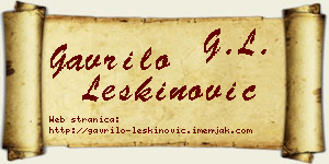Gavrilo Leškinović vizit kartica